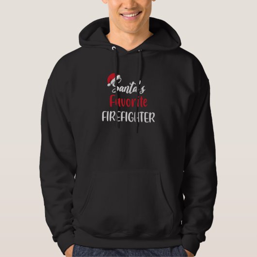 Santas Favorite Firefighter   Christmas   Pajama X Hoodie (Voorkant)