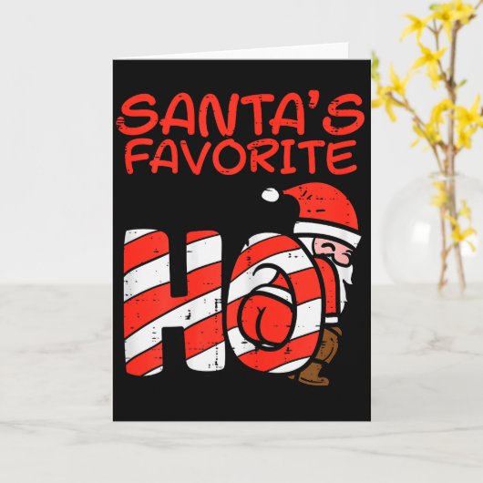 Santas Favorite Funny Naughty Adult Christmas Xmas Kaart (Gele Bloem)
