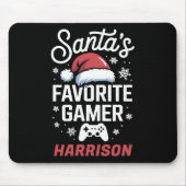 Santa's Favorite Gamer Personalized Gaming Xmas Muismat (Voorkant)