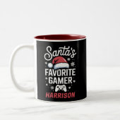 Santa's Favorite Gamer Personalized Gaming Xmas Tweekleurige Koffiemok (Links)