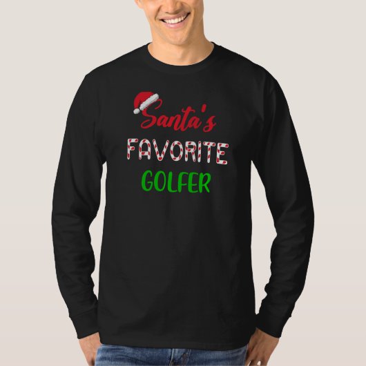 Santas Favorite Golfer  Funny Golf Christmas T-shirt (Voorkant)
