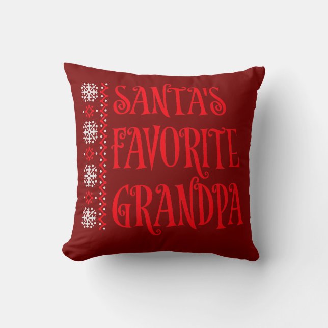 Santa's Favorite Grandpa Christmas Ugly Sweater Kussen (Voorkant)