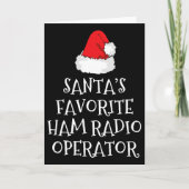 Santa's Favorite Ham Radio Operator Christmas Hat Kaart (Voorkant)