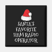 Santa's Favorite Ham Radio Operator Christmas Hat Magneet (Voorkant)