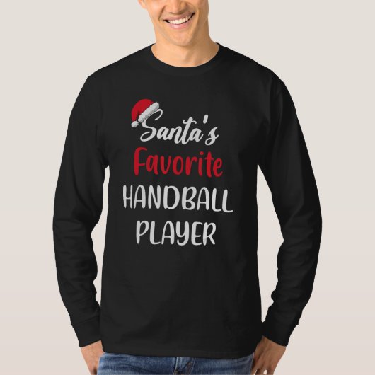 Santas Favorite Handball Player Christmas Handba T-shirt (Voorkant)
