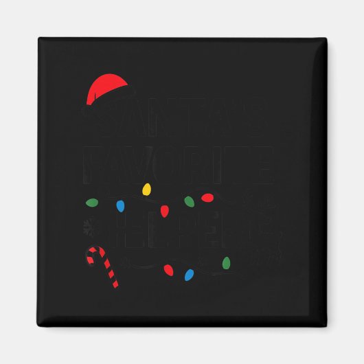 Santa's Favorite Helper Funny Christmas Magneet (Voorkant)