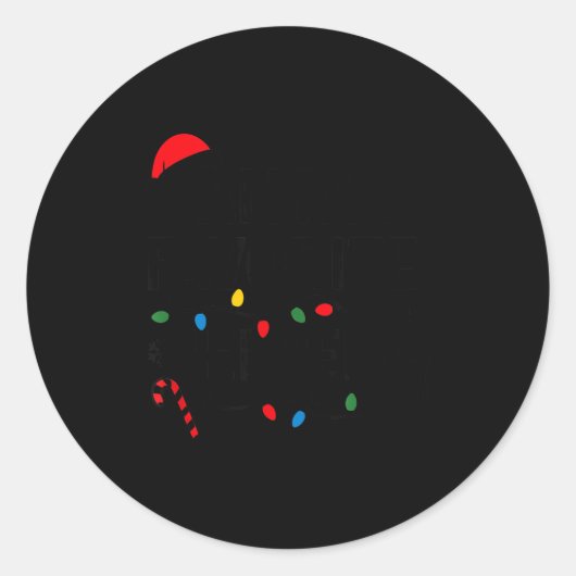 Santa's Favorite Helper Funny Christmas Ronde Sticker (Voorkant)