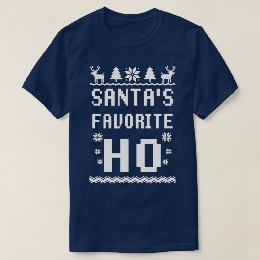 Santas Favorite Ho Funny Kerstmis Costume Sa T-shirt (Design voorkant)