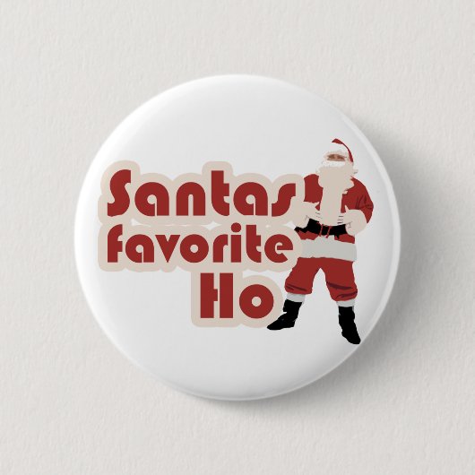 Santas Favorite Ho Funny Kerstmis Ronde Button 5,7 Cm (Voorkant)
