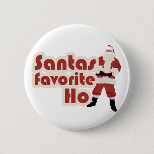 Santas Favorite Ho Funny Kerstmis Ronde Button 5,7 Cm