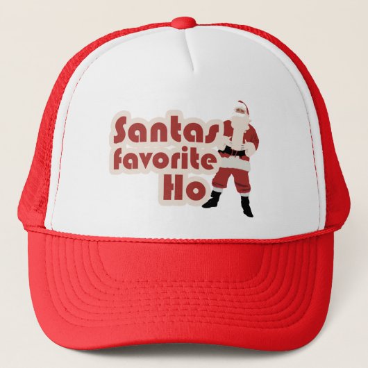 Santas Favorite Ho Funny Kerstmis Trucker Pet (Voorkant)