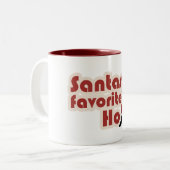 Santas Favorite Ho Funny Kerstmis Tweekleurige Koffiemok (Voorkant links)