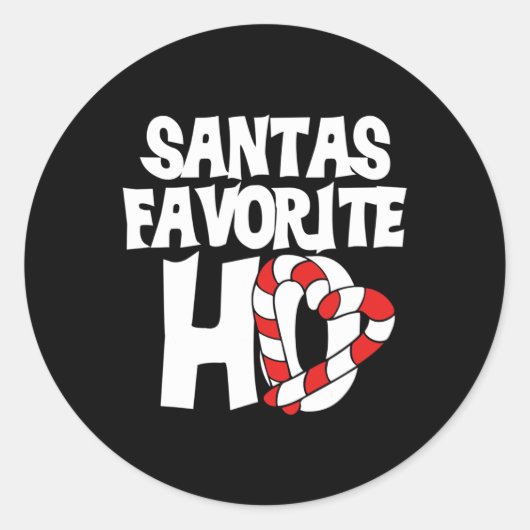 Santas Favorite Ho Ronde Sticker (Voorkant)