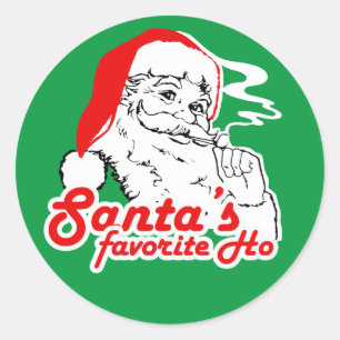 SANTA'S FAVORITE HO RONDE STICKER