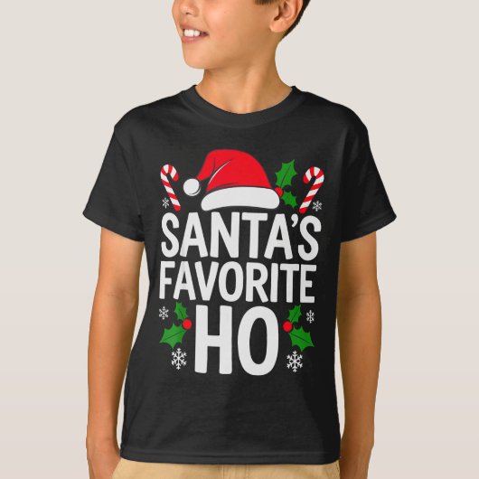 Santa's Favorite Ho Shirt Adult Kids Funny Christm (Voorkant)