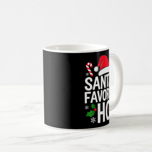 Santa's Favorite Ho Shirt Adult Kids Funny Christm Koffiemok (Voorkant rechts)