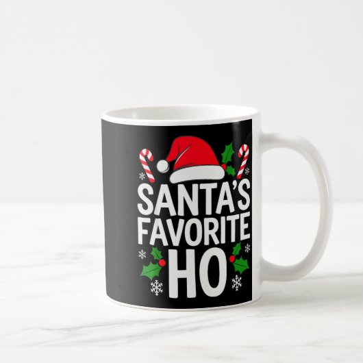Santa's Favorite Ho Shirt Adult Kids Funny Christm Koffiemok (Rechts)