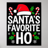 Santa's Favorite Ho Shirt Adult Kids Funny Christm Poster (Voorkant)