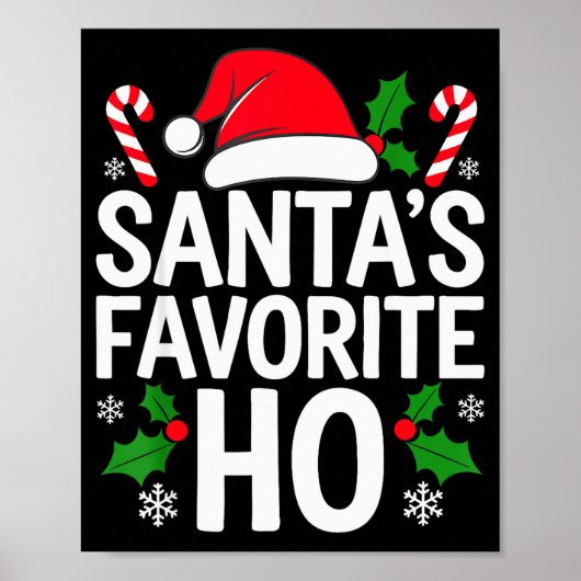 Santa's Favorite Ho Shirt Adult Kids Funny Christm Poster (Voorkant)
