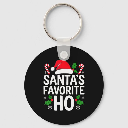 Santa's Favorite Ho Shirt Adult Kids Funny Christm Sleutelhanger (Voorkant)