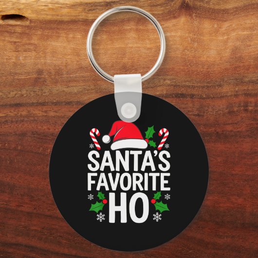 Santa's Favorite Ho Shirt Adult Kids Funny Christm Sleutelhanger (Voorkant)