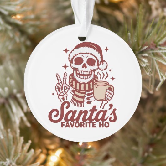 Santa's Favorite Ho Skeleton Snarky Christmas  Ornament (Boom)