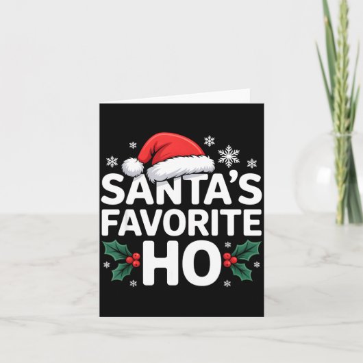 Santa's Favorite Ho Tee Funny Christmas Graphic Kaart (Voorkant)