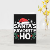 Santa's Favorite Ho Tee Funny Christmas Graphic Kaart (Gele Bloem)