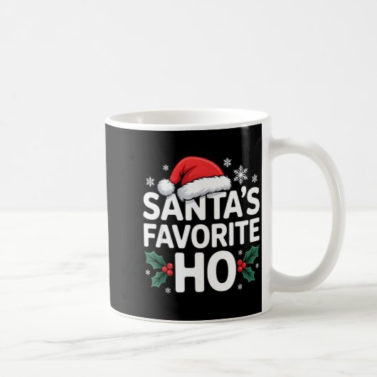 Santa's Favorite Ho Tee Funny Christmas Graphic Koffiemok (Rechts)