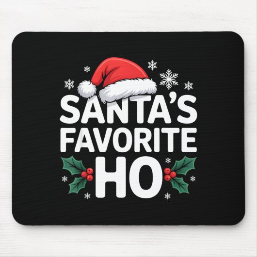 Santa's Favorite Ho Tee Funny Christmas Graphic  Muismat (Voorkant)