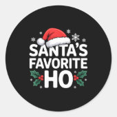 Santa's Favorite Ho Tee Funny Christmas Graphic  Ronde Sticker (Voorkant)