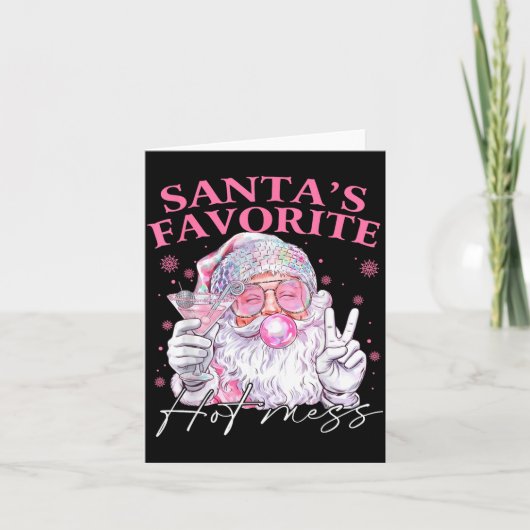 Santa's Favorite Hot Mess Funny Christmas  Kaart (Voorkant)