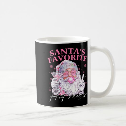 Santa's Favorite Hot Mess Funny Christmas  Koffiemok (Rechts)