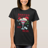 Santa's Favorite Hot Mess Martini Print | Icy Xmas T-shirt (Voorkant)