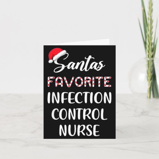 Santa's Favorite Infection Control Nurse Christmas Kaart (Voorkant)