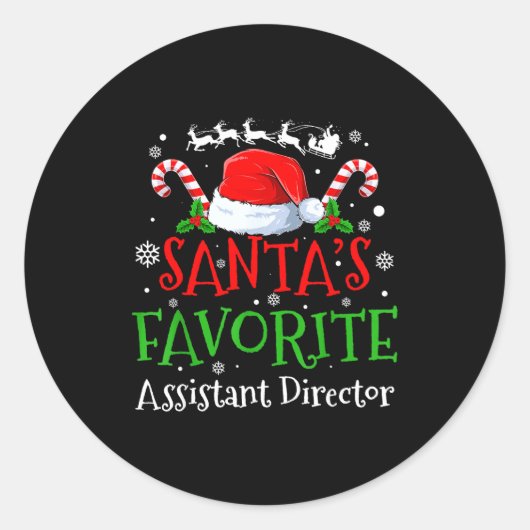Santa's Favorite Istant Director Christmas Party Ronde Sticker (Voorkant)