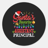 Santa's Favorite Istant Principal Christmas Light  Ronde Sticker (Voorkant)