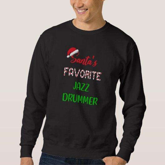 Santas Favorite Jazz Drummer Funny jazz drum Chri Trui (Voorkant)