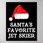 Santas Favorite Jet Skier Christmas Xmas Skiing Sk Poster (Voorkant)