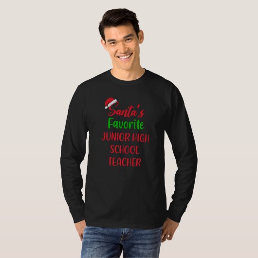 Santas Favorite Junior High School Teacher   Chris T-shirt (Voorkant volledig)