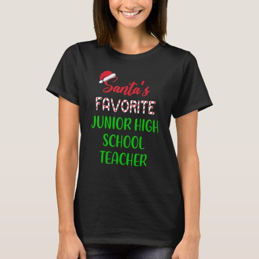 Santas Favorite Junior High School Teacher   Chrit T-shirt (Voorkant)