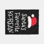 Santas Favorite Korean Christmas Funny Xmas Pajama Fleece Deken (Voorkant (Horizontaal))