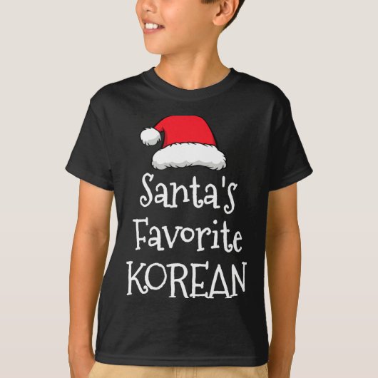 Santas Favorite Korean Christmas Funny Xmas Pajama T-shirt (Voorkant)
