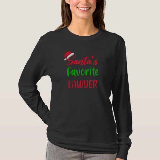 Santas Favorite Lawyer Christmas Pajama Xmas T-shirt (Voorkant)