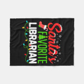 Santa's Favorite Librarian Christmas Library Book Fleece Deken (Voorkant (Horizontaal))