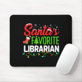 Santa's Favorite Librarian Christmas Library Book Muismat (Met muis)