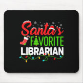 Santa's Favorite Librarian Christmas Library Book Muismat (Voorkant)