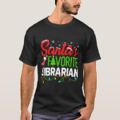 Santa's Favorite Librarian Christmas Library Book  T-shirt (Voorkant)