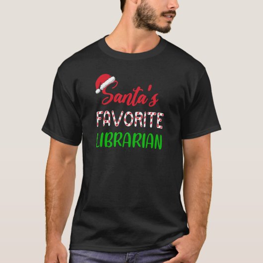 Santas Favorite Librarian     Chritsmas T-shirt (Voorkant)