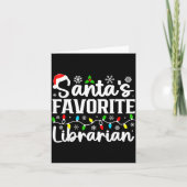 Santa's Favorite Librarian Funny Christmas Family  Kaart (Voorkant)